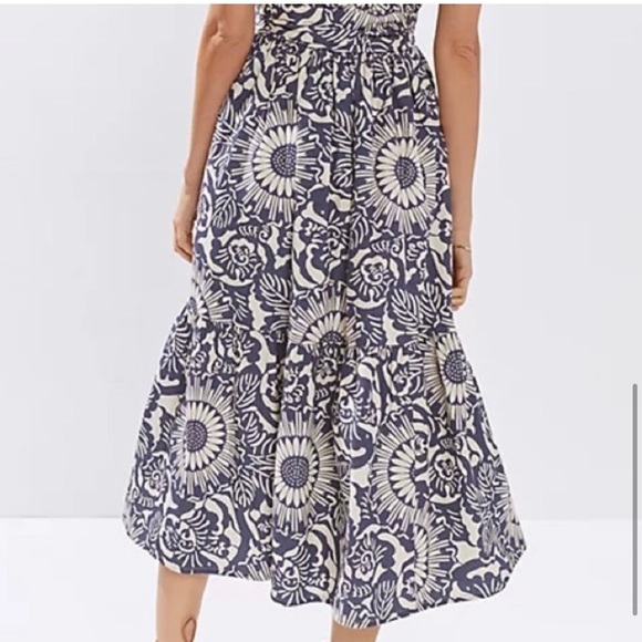 ANTHROPOLOGIE Forever That Girl Flounced Floral Midi Dress Blue Small NWT - Picture 6 of 6